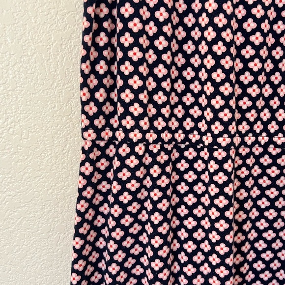 Talbots Maxi Dress Navy and Pink tiny flower design - Picture 2 of 7